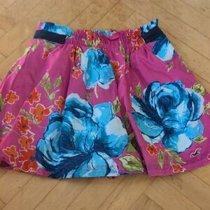 Floral Pink and Blue Hollister Skirt Size S